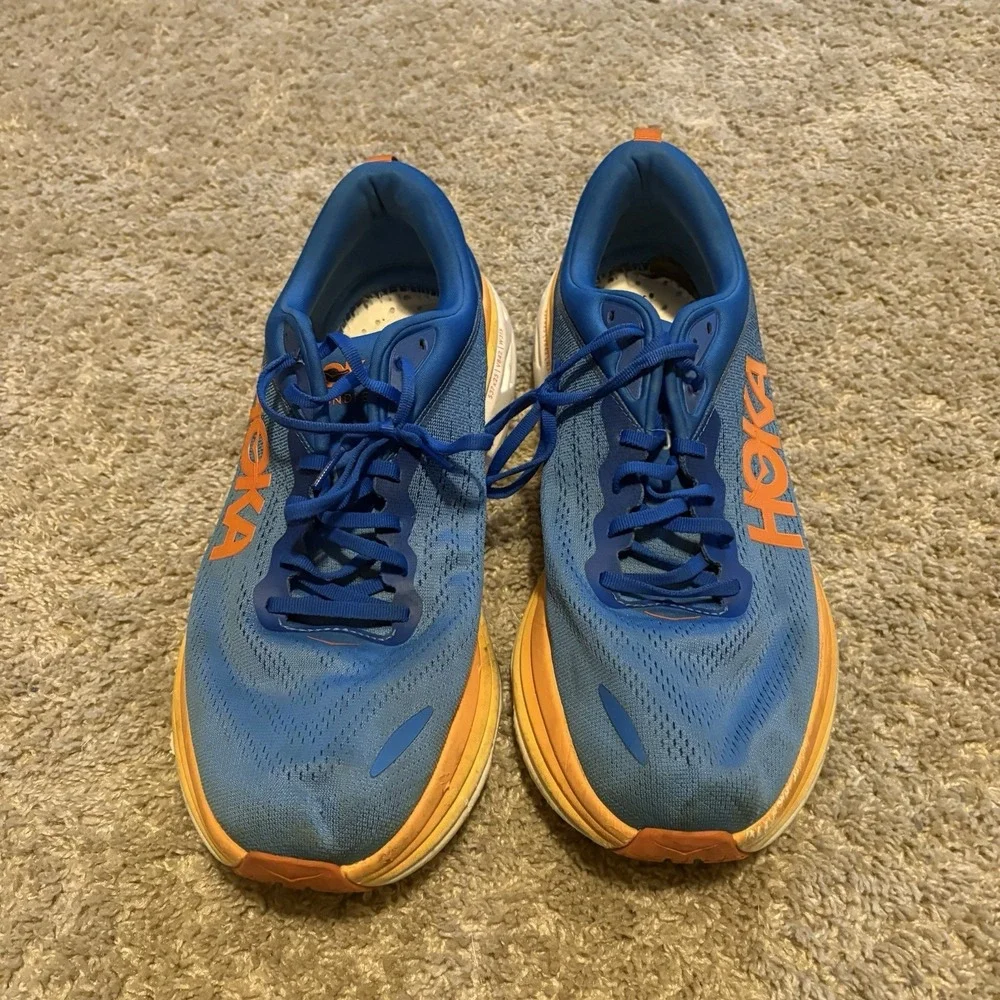 Hoka One One Mens Bondi 8 1123202 CSVO Blue Running Shoes Sneakers Size 12.5D